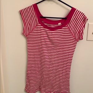 Pink and white striped shirt